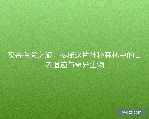 灰谷探险之旅：揭秘这片神秘森林中的古老遗迹与奇异生物