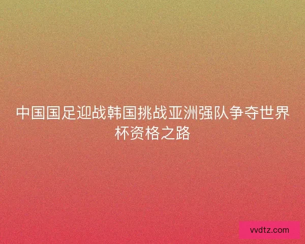 中国国足迎战韩国挑战亚洲强队争夺世界杯资格之路
