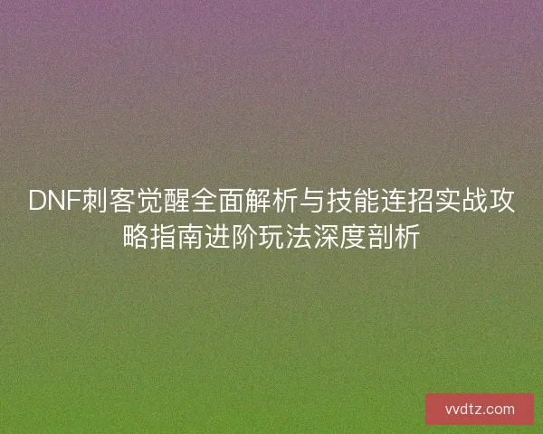 DNF刺客觉醒全面解析与技能连招实战攻略指南进阶玩法深度剖析